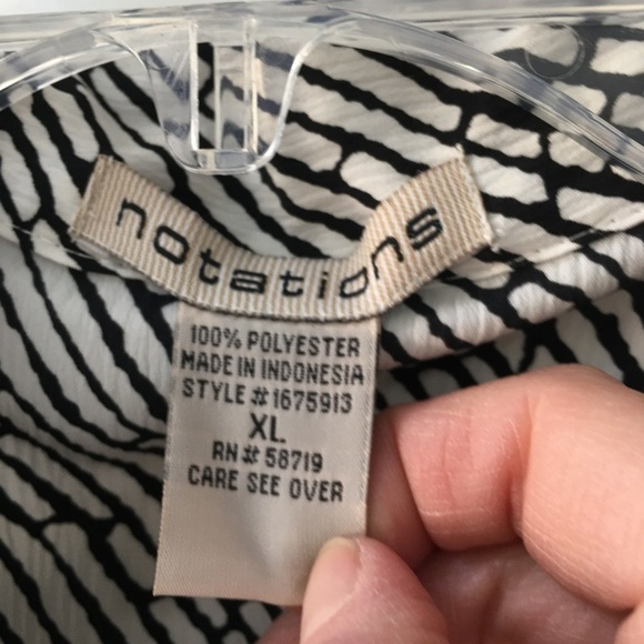 NWOT Notations Button Down Blouse with Black Tank Blouse - Picture 2 of 2